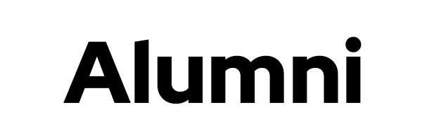 Word 'Alumni' in bold, black, sans-serif font.
